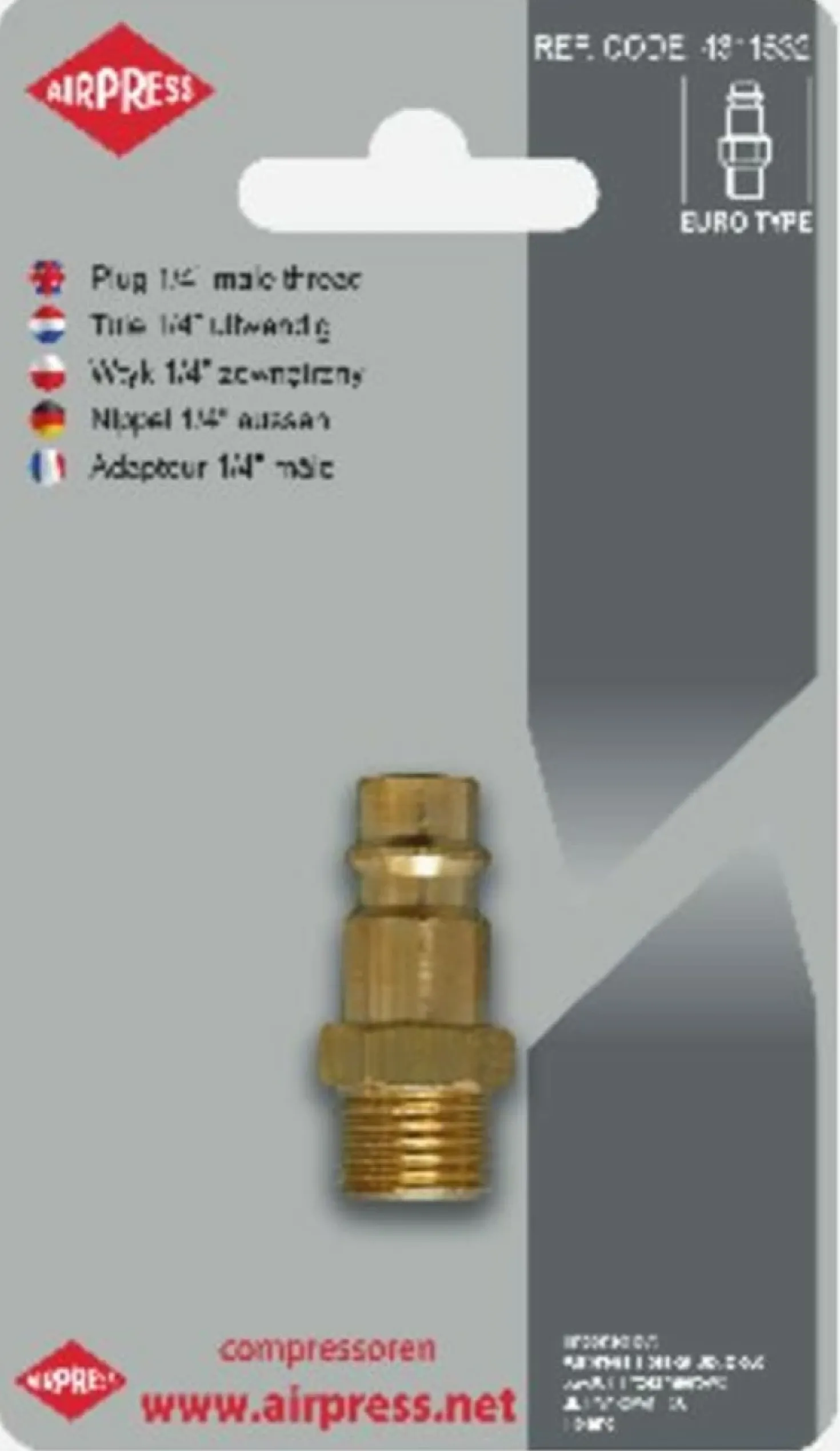 Airpress 4311535 - Insteeknippel uitwendig 1/2" Euro
