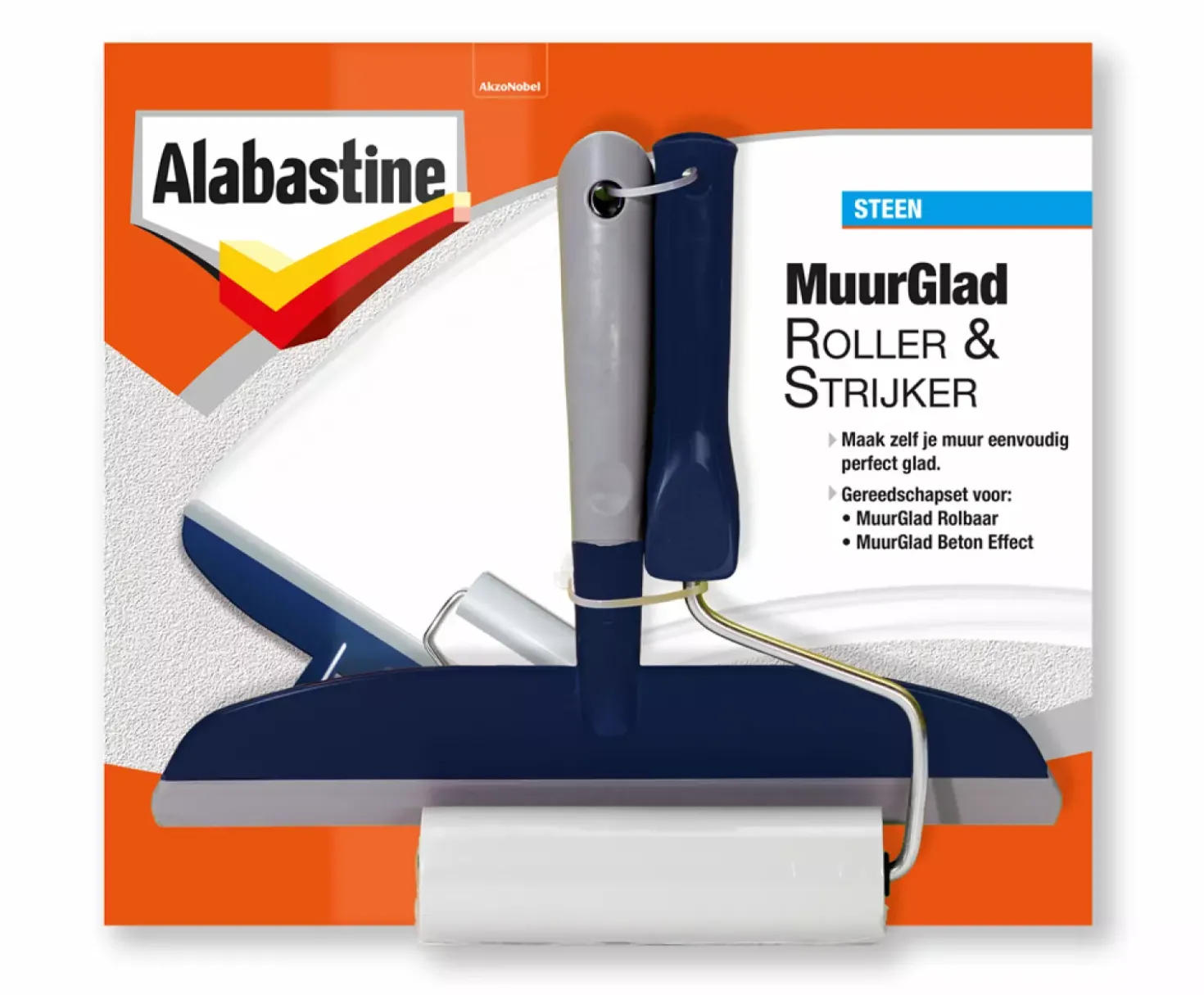 Alabastine 2-delige Muurglad roller set incl. strijker - Steen