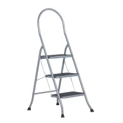 Altrex Cromato Silver Huishoudtrap - Aluminium - 3 treden - met beugel - max. werkhoogte 2,7m