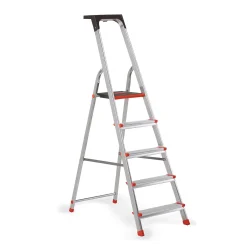 Altrex Lima Huishoudtrap - Aluminium - 5 treden - max. werkhoogte 3,0m