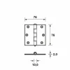 AXA 1103-24-23/E Scharnier - topcoat - 76 x 76 x 2mm