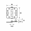 AXA 1617-09-23/VE Scharnier - topcoat - 89 x 89 x 3mm