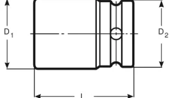 Bahco Lange krachtdop - 1/2"