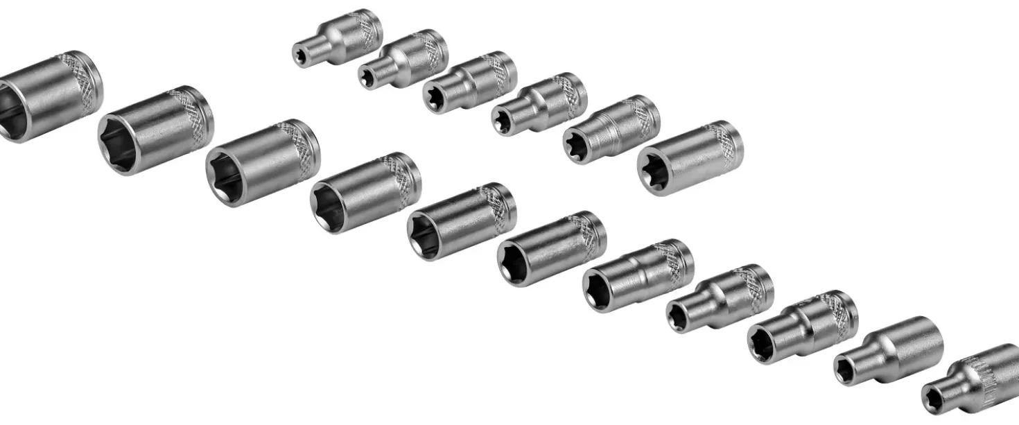 Brüder Mannesmann M29116 61-delige Ratel- en doppenset - 1/4” + 3/8”