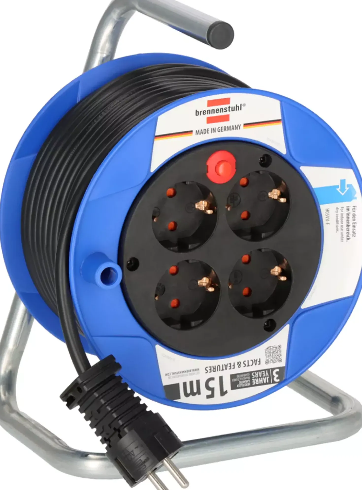 Brennenstuhl 1079180004 Kompakt kabelhaspel - H05VV-F 3G1,5 - 15m
