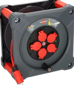 Brennenstuhl Professional KA 5110 Bouwplaats Cube 5-voudig kabelhaspel H07BQ-F 3G1.5 - IP44 - 50m - Rood