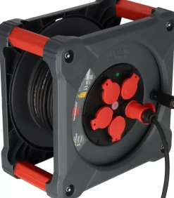 Brennenstuhl Professional KA 3100 Bouwplaats Cube 5-voudig kabelhaspel H07RN-F 3G1.5 - IP44 - 33m - Zwart