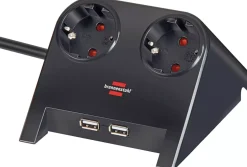 Brennenstuhl 1153500222 Tafelstekkerdoos met 2 USB-aansluitingen - 1,8m