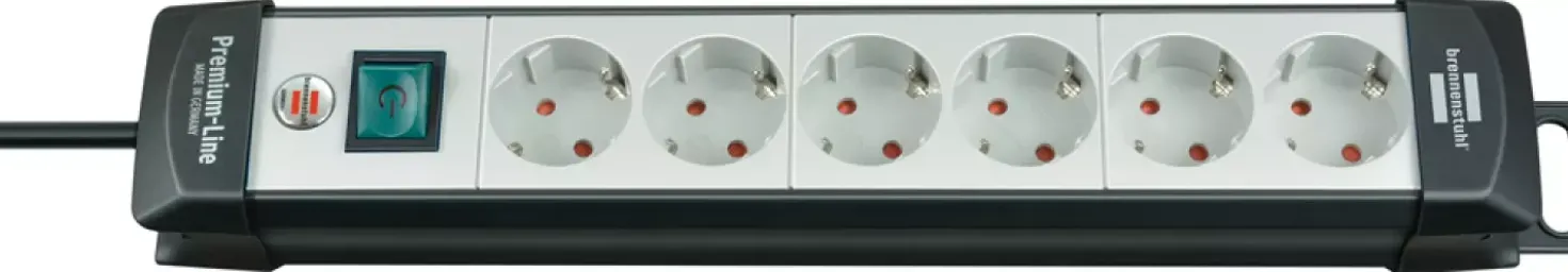Brennenstuhl 1951560100 6 Voudige stekkerdoos met schakelaar - Zwart / lichtgrijs - 3m
