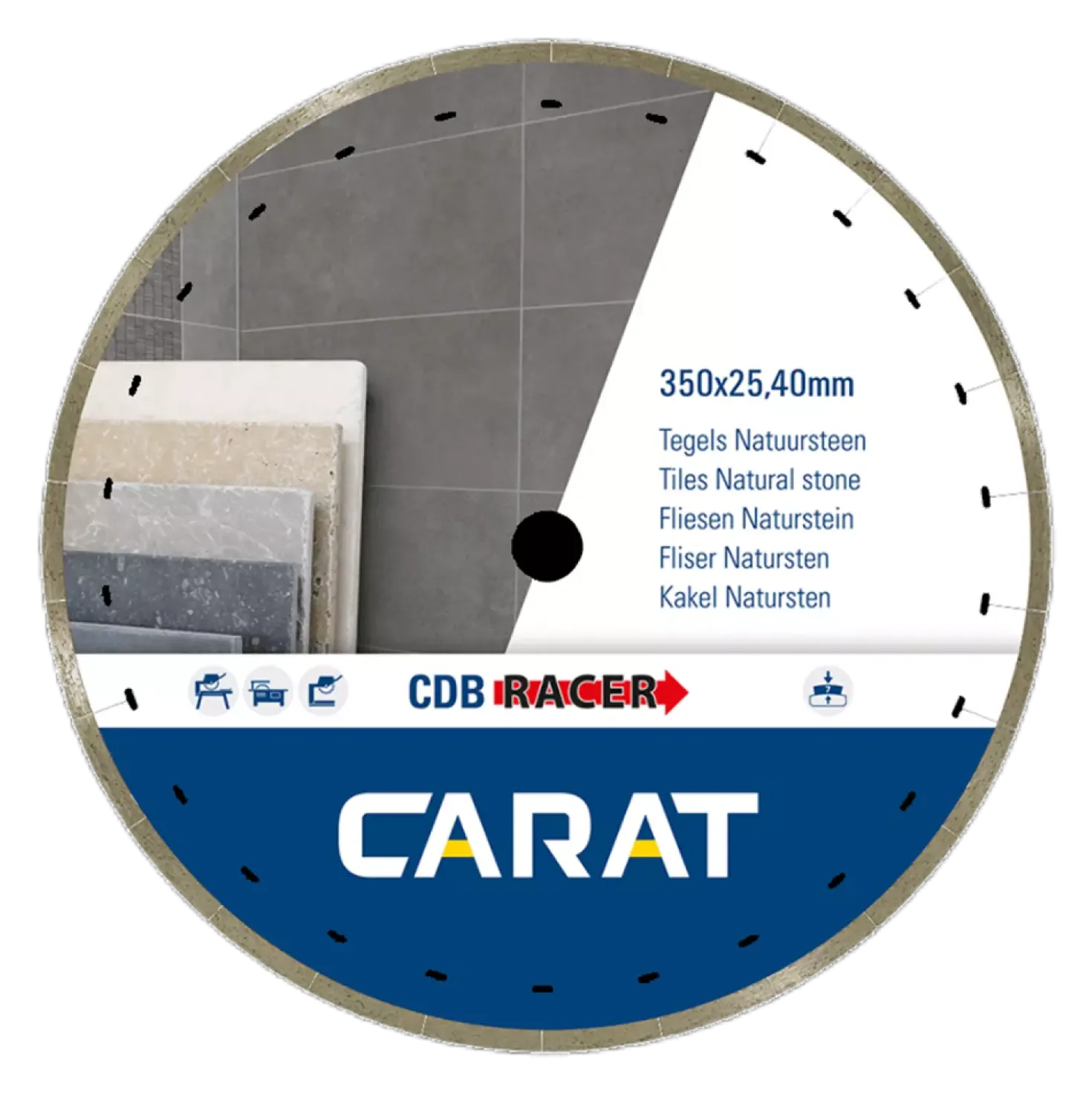 Carat CDBM350400 Racer Diamantzaagblad - 350 x 25,4mm - Tegels/Natuursteen