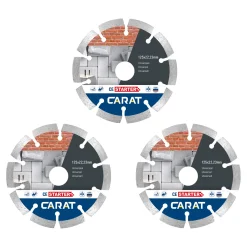 Carat CES1253A25 3-pack diamantzaagbladen uni - 125 x 22,23mm - CE Starter
