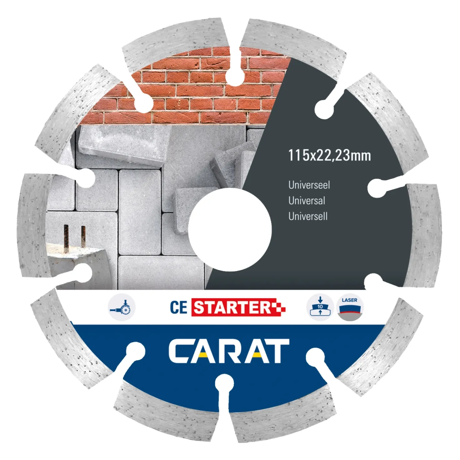 Carat CES1153000 Diamantzaagblad voor droogzagen - 115 x 22,23mm - Universeel