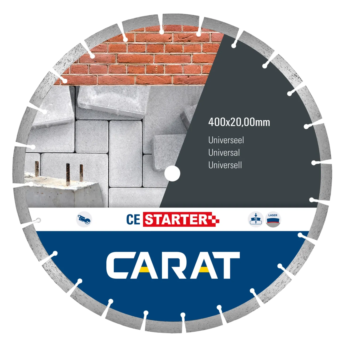 Carat CES4002000 Diamantzaagblad voor natzagen - 20 x 400mm - Universeel