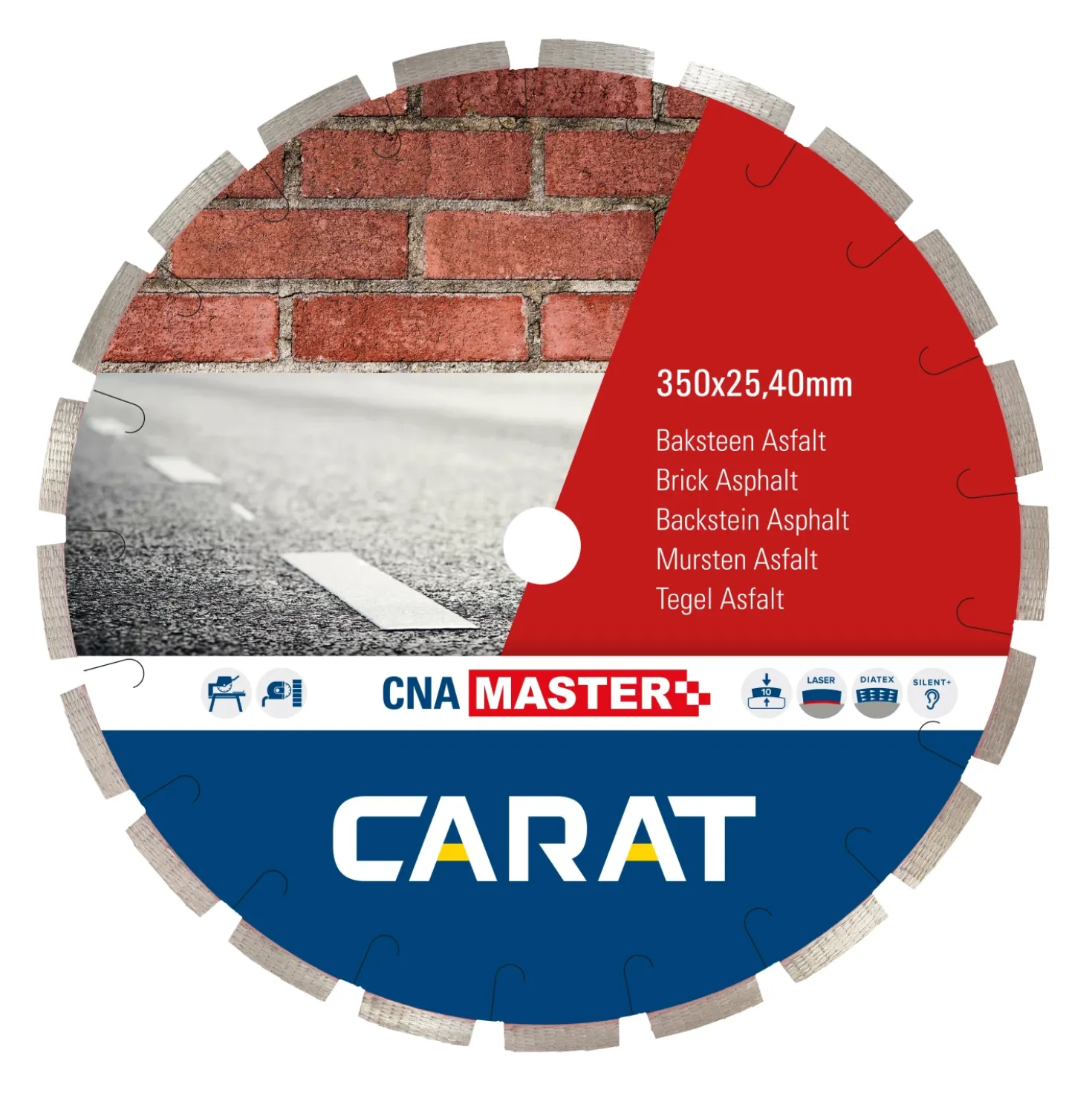 Carat CNAM600400 Diamantschijf - 600 x 25,4 x 10mm - Steen / Asfalt