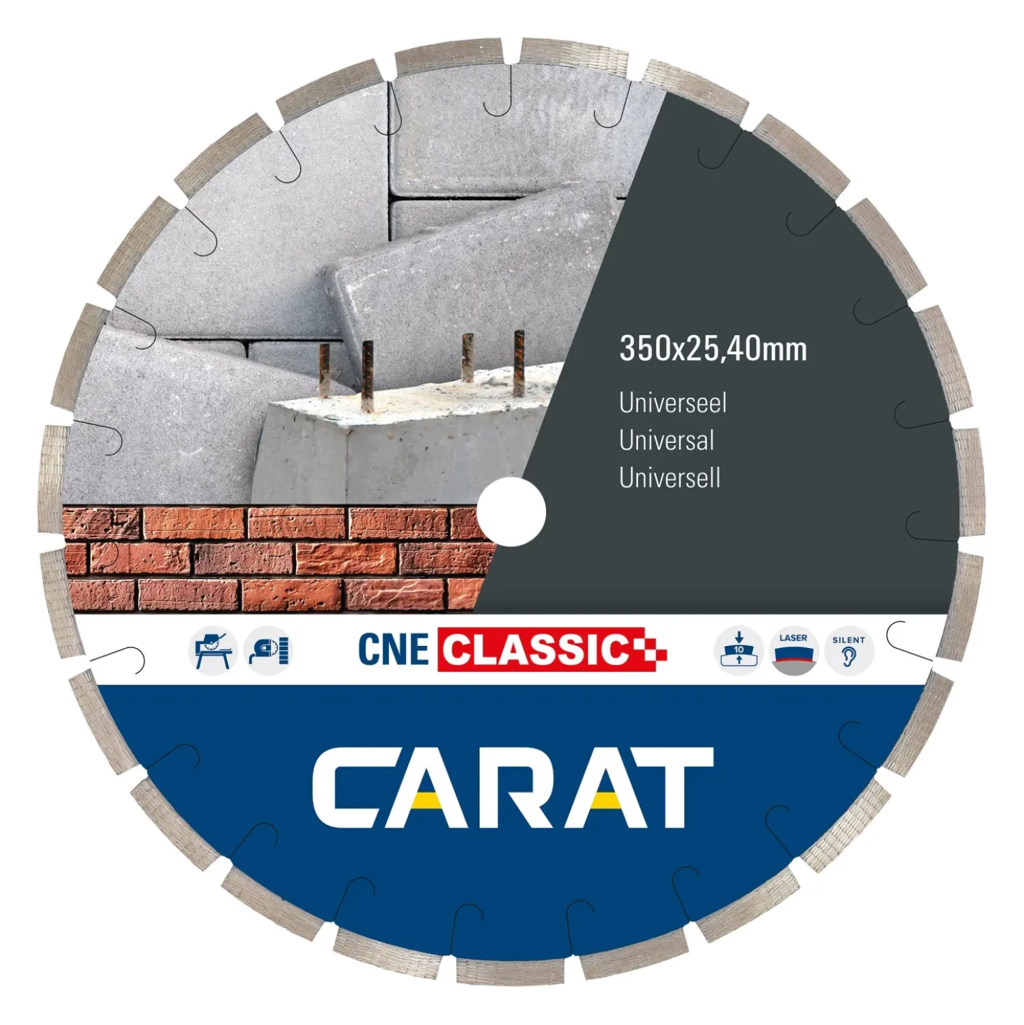 Carat CNEC350400 Diamantzaagblad voor natzagen - 350 x 25,4mm - Universeel