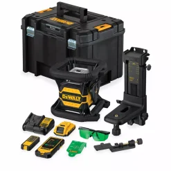 DeWALT DCE080D1GS-QW 18V Rotatie laser set incl. ontvanger in koffer - Groen - 30m - IP67