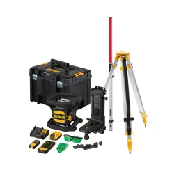 DeWALT DCE080D1GS-SET 18V Roterende laser set incl. statief en meetlat in koffer - groen - 45m - IP67