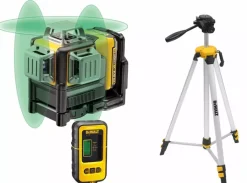 DeWALT DCE089D1GTRID-QW 10.8V Li-Ion accu zelfnivellerende kruislijnlaser set (1x 2.0Ah accu) in koffer - 3 lijnen - 30m - groen