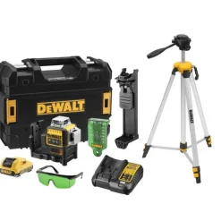 DeWALT DCE089D1GTRI 10.8V Li-Ion accu Kruislijnlaser in koffer (1x 2,0Ah accu) + statief - 30m