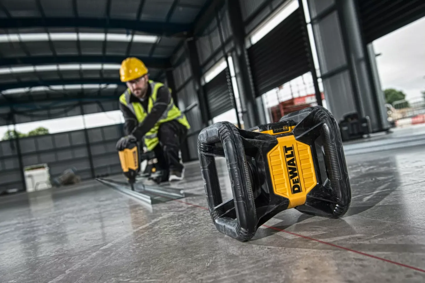 DeWALT DCE079D1R-QW 18V Rotatie laser set incl. ontvanger in koffer - Rood - 76m - IP67
