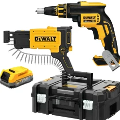 DeWALT DCF620E1K-XJ 18V Li-ion XR accu gipsschroefmachine / bandschroefmachine set (1x POWERSTACK accu) in TSTAK - koolborstelloos - 25-27mm