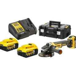 DeWALT DCG405P3 18V Li-ion XR accu haakse slijper set (3x 5.0Ah) in TSTAK - 125mm - koolborstelloos