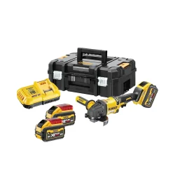 DeWALT DCG418SHDX2-QW 54V Li-ion XR FlexVolt accu haakse slijper set (2x 9.0Ah accu) in TSTAK - 125mm - Veiligheidsschakelaaar in zijhandgreep