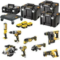 DeWALT DCK853P4T 18V Li-ion accu 8-delige combiset (4x 5.0Ah accu) in 4 TSTAK koffers + TSTAK cart