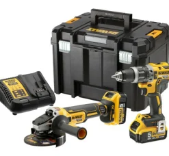 DeWALT DCK2080P2T 18V Li-ion XR accu klopboor-/schroefmachine (DCD796) & accu haakse slijper (DCG405) combiset (2x 5.0Ah) in TSTAK - koolborstelloos