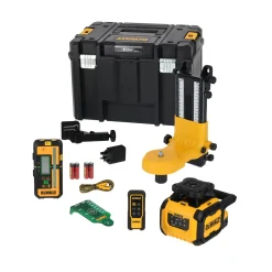 DeWALT DCLE15221G-QW Roterende Laser set incl. statief, ontvanger en meetlat in koffer - rood - 30m - IP66
