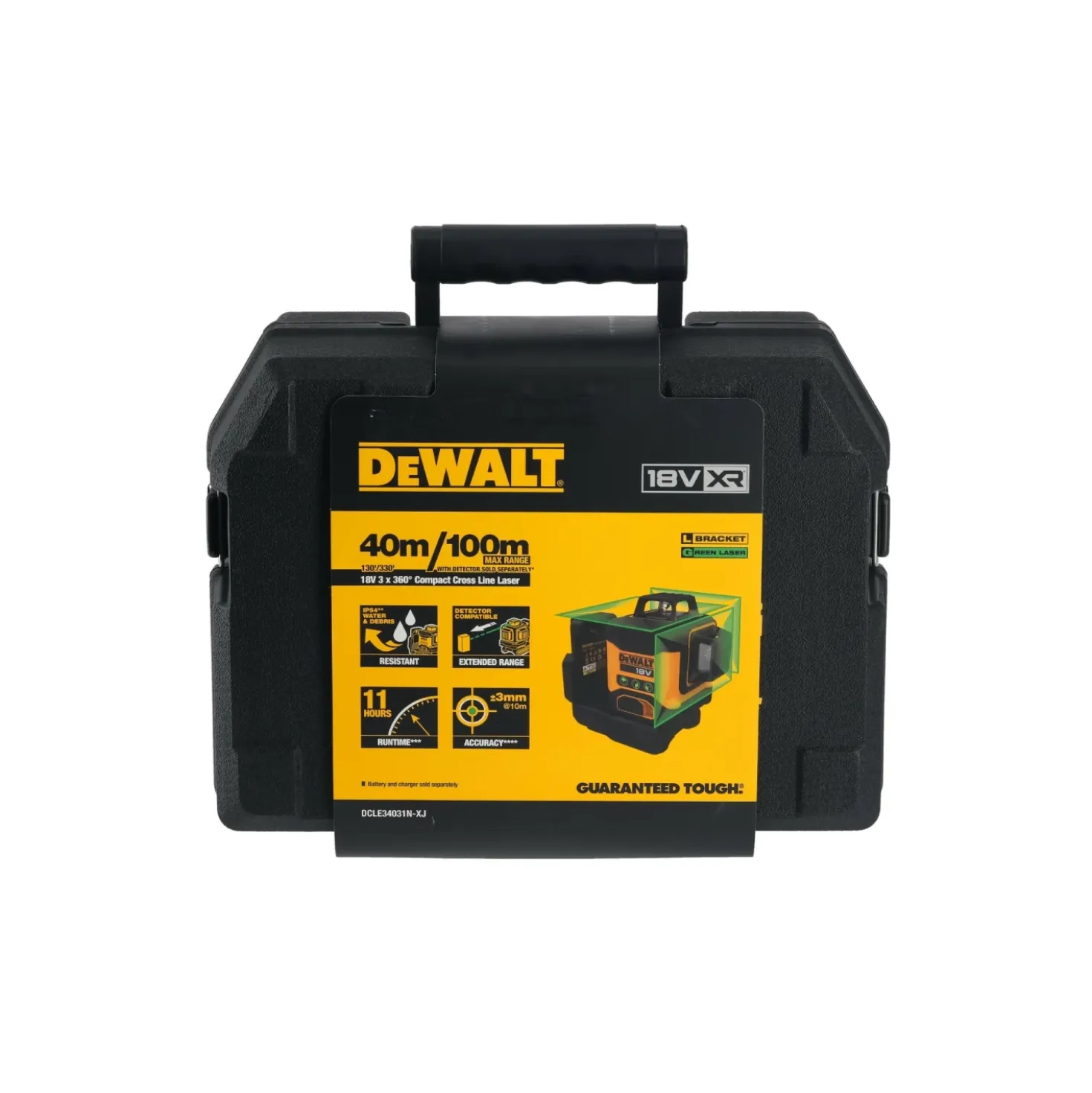 DeWALT DCLE34031N-XJ 18V Li-ion Accu Zelfnivellerende Kruislijnlaser body - 3x360° - Groen