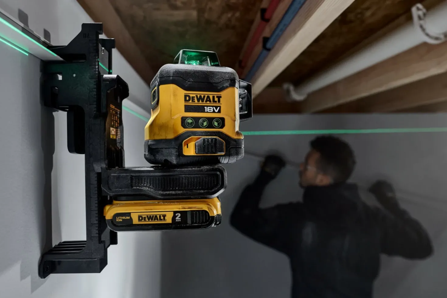 DeWALT DCLE34031N-XJ 18V Li-ion Accu Zelfnivellerende Kruislijnlaser body - 3x360° - Groen