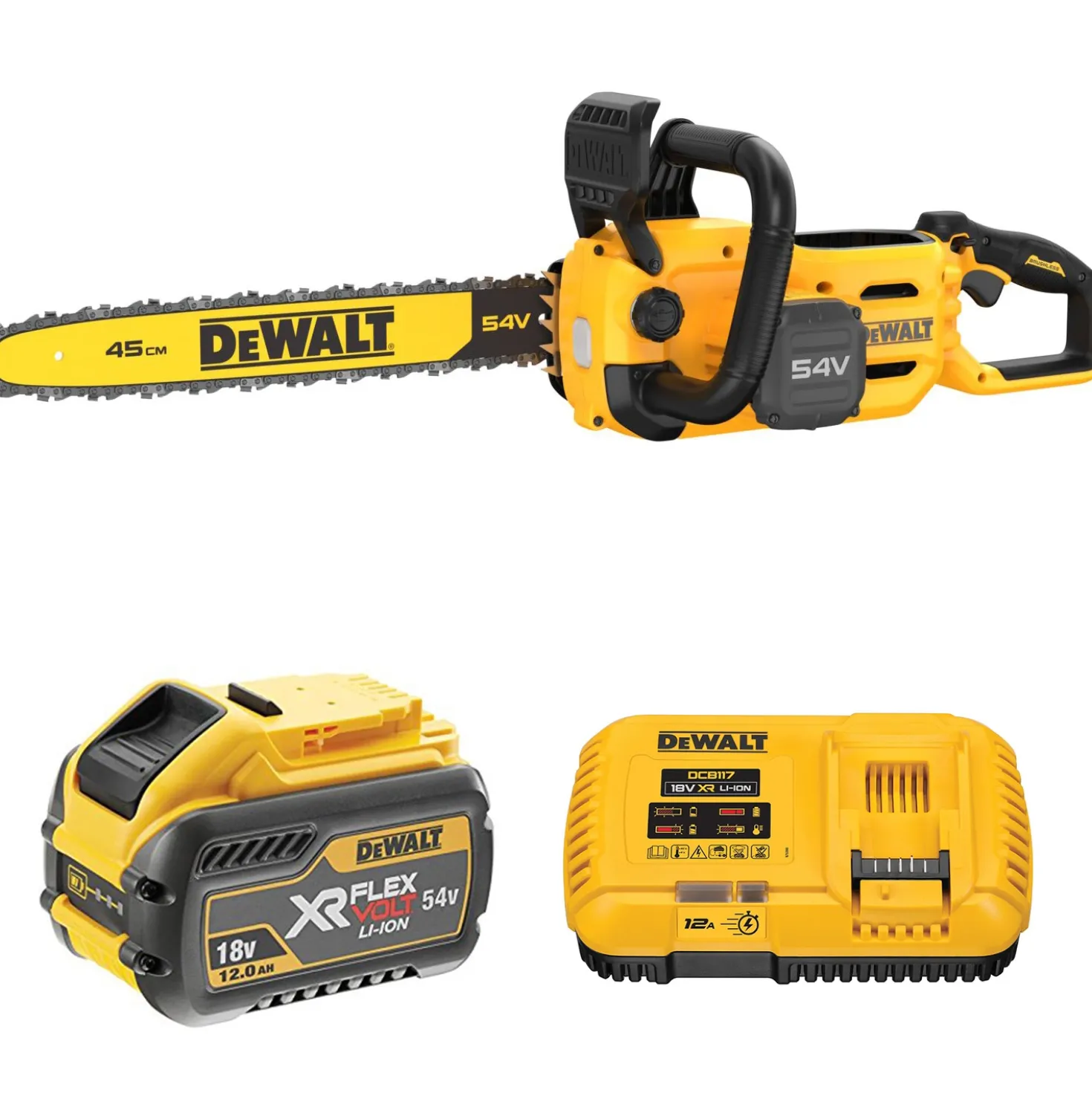 DeWALT DCMCS574X1 54V XR FLEXVOLT Li-Ion accu kettingzaag set (1x 9.0Ah) - 45cm