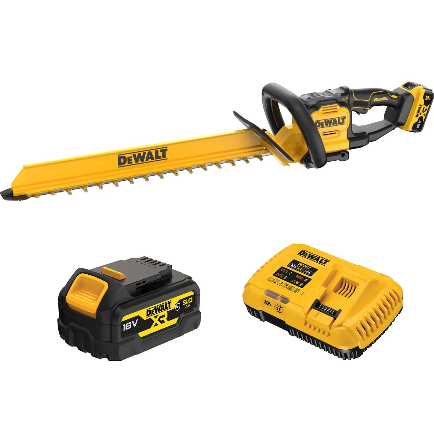 DeWALT DCMHT567P1-QW 18V Li-ion accu heggenschaar set (1x 5.0Ah accu) - 60cm