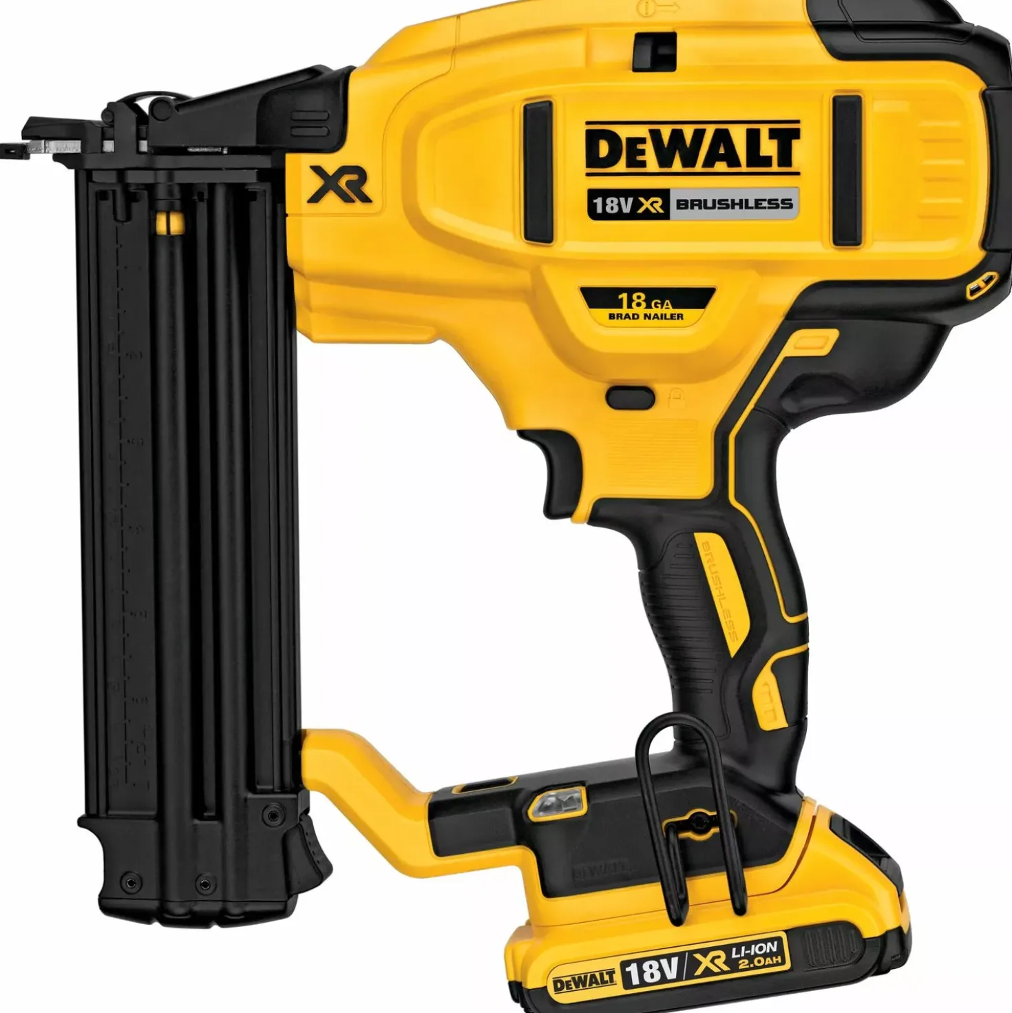 DeWALT DCN680D2-QW 18V Li-ion XR accu afwerktacker set (2x 2.0Ah) in TSTAK - 15-54mm - 18 Gauge - koolborstelloos