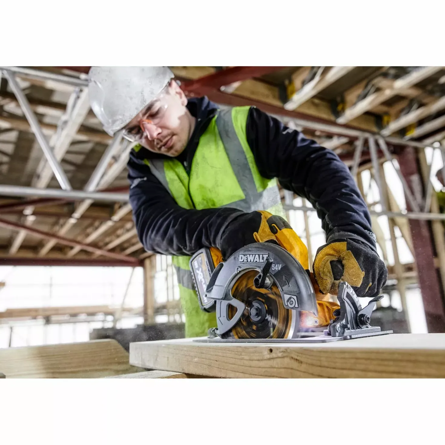 DeWALT DCS578X2-QW 54V Li-ion XR FlexVolt accu cirkelzaag set (2x 9.0Ah) in TSTAK - 190mm