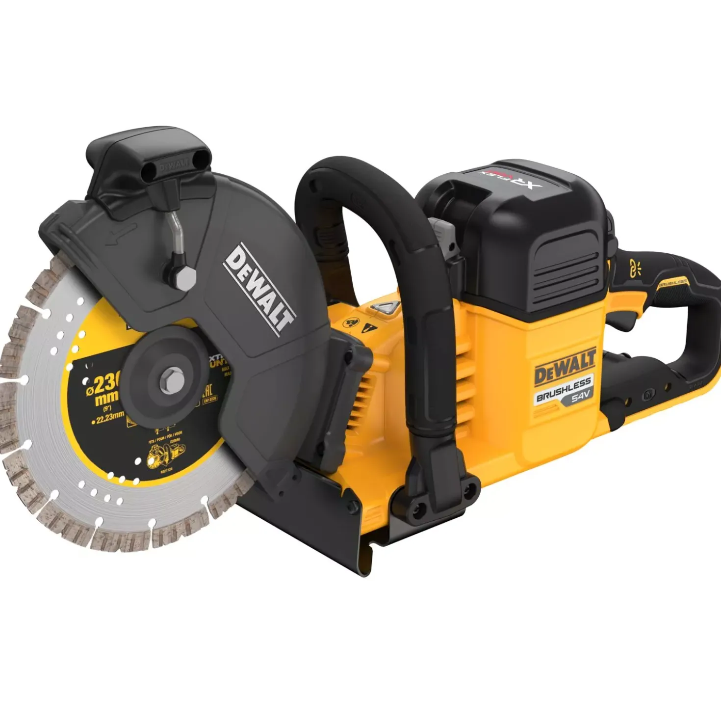 DeWALT DCS691X2-QW 54V Li-ion XR Flexvolt accu doorslijpmachine set (2x 9.0Ah) - 230mm - koolborstelloos