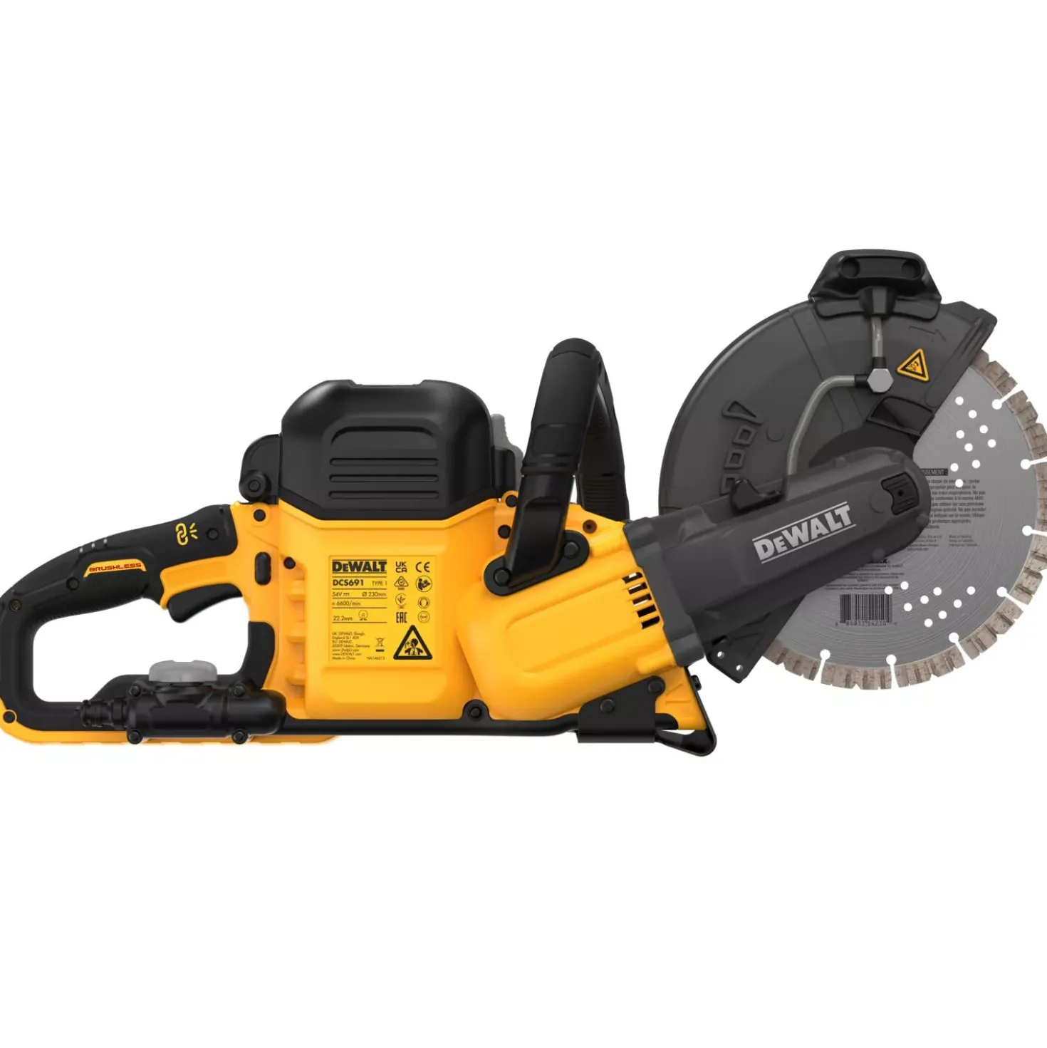 DeWALT DCS691X2-QW 54V Li-ion XR Flexvolt accu doorslijpmachine set (2x 9.0Ah) - 230mm - koolborstelloos