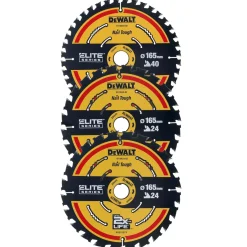 DeWALT DT10397 Constructie Cirkelzaagbladen set - 165 x 20 x 24T x 24T x 40T - Hout