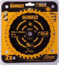 DeWALT DT10303 Extreme Cirkelzaagblad - 184 x 16 x 40T - Hout