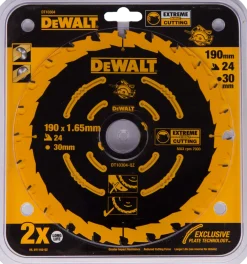 DeWALT DT10304 Extreme Cirkelzaagblad - 190 x 30 x 24T - Hout