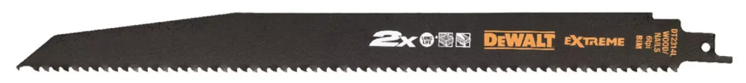 DeWALT DT2314L-QZ Reciprozaagblad - 305 x 4,2mm - Hout met spijkers (5st)