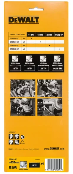 DeWALT DT8461-QZ Bandzaagblad voor DCS371 - 835 x 12 x 18TPI (4st)