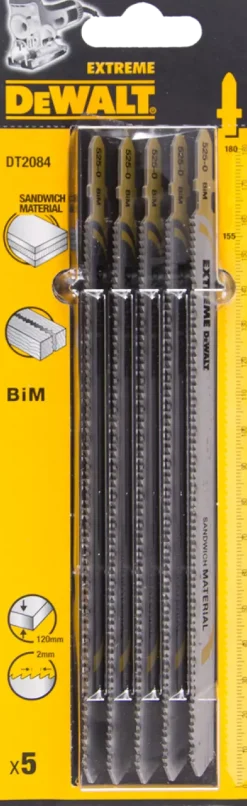 DeWALT DT2084-QZ BiM Decoupeerzaagblad Extreme - 2mm tandafstand - Sandwich materiaal (5st)