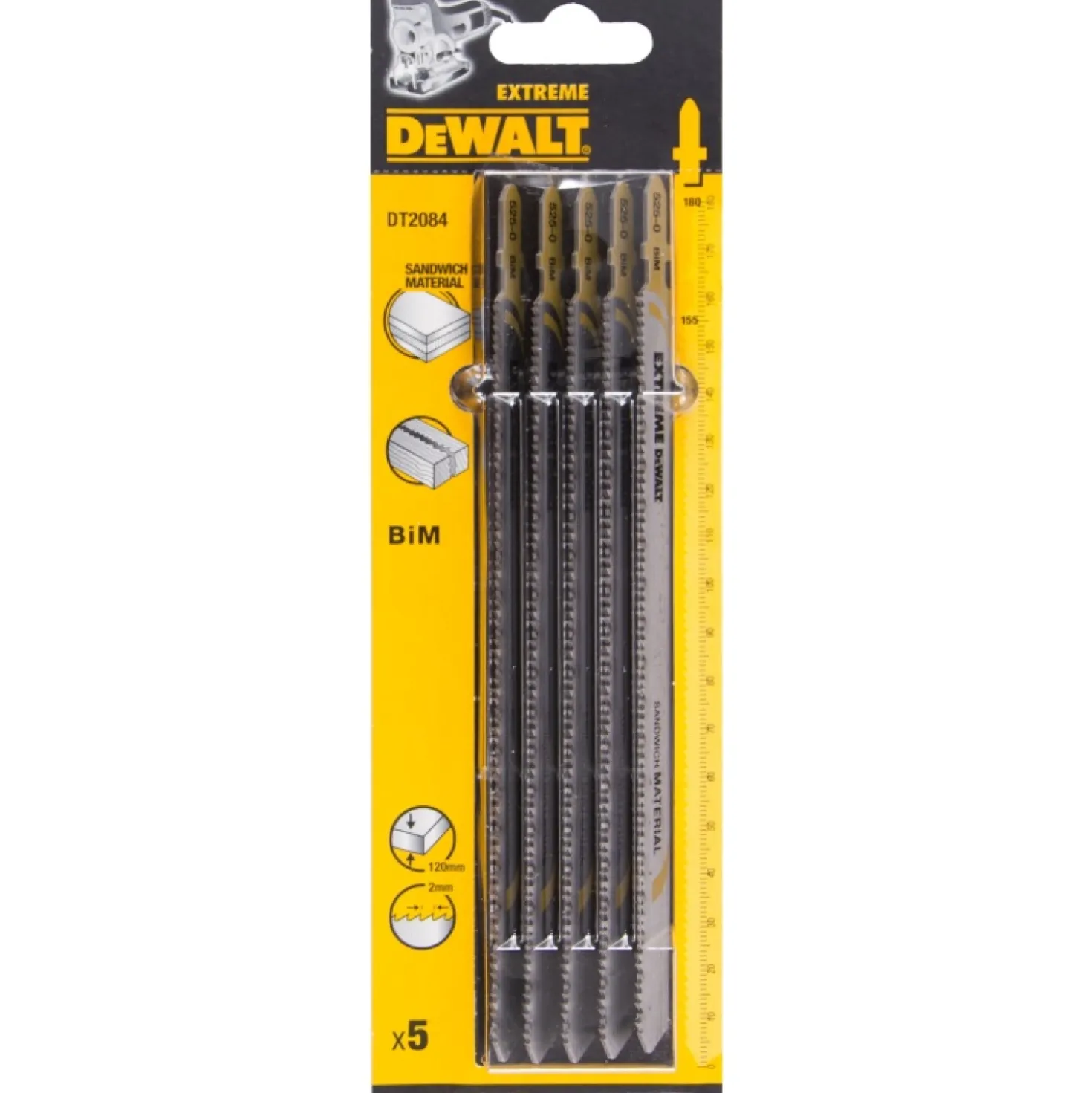 DeWALT DT2084-QZ BiM Decoupeerzaagblad Extreme - 2mm tandafstand - Sandwich materiaal (5st)