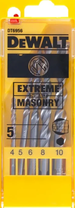 DeWALT DT6956-QZ 5-Delige Extreme betonboren set in cassette - 4 / 5 / 6 / 8 / 10mm