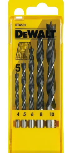 DeWALT DT4535-QZ 5-delige Houtspiraalboor set in cassette - 4-10mm