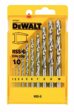 DeWALT DT5921-QZ 10 delige HSS-G metaalboren in cassette