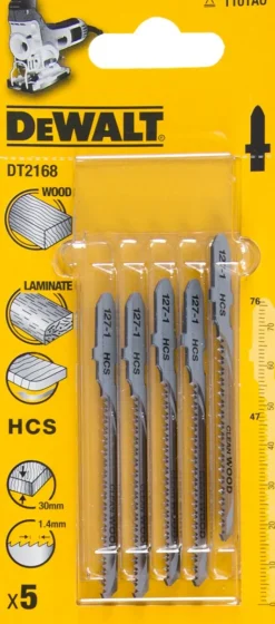 DeWALT DT2168-QZ HCS Decoupeerzaagblad Clean - 1.4mm tandafstand - Hout / Laminaat (5st)