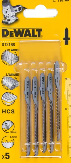 DeWALT DT2168-QZ HCS Decoupeerzaagblad Clean - 1.4mm tandafstand - Hout / Laminaat (5st)